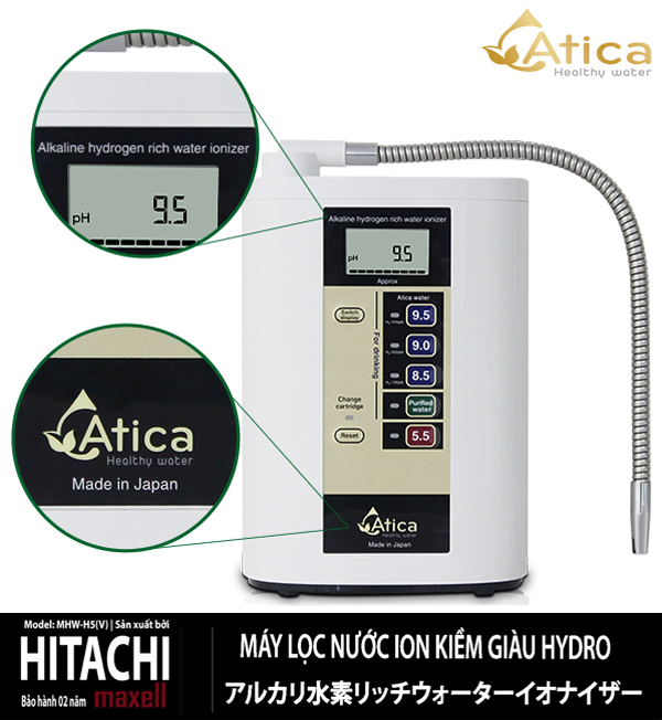 Máy lọc nước ion kiềm Hydro Atica Maxell MHY-AWS5