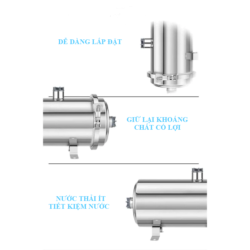 Bộ lọc nước đầu nguồn UF dùng Lõi lọc PVDF Công suất 8000 L/h